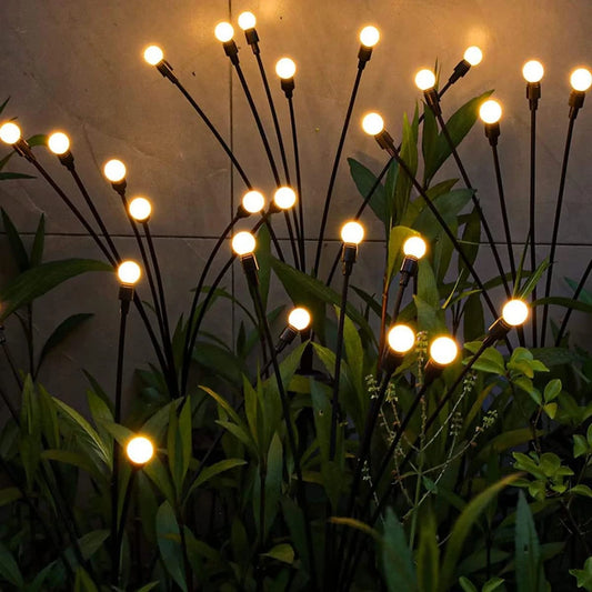 Luces Solares Luciérnaga Decorativas para Jardín (Caja x 4 ramales / 24 bombillas)
