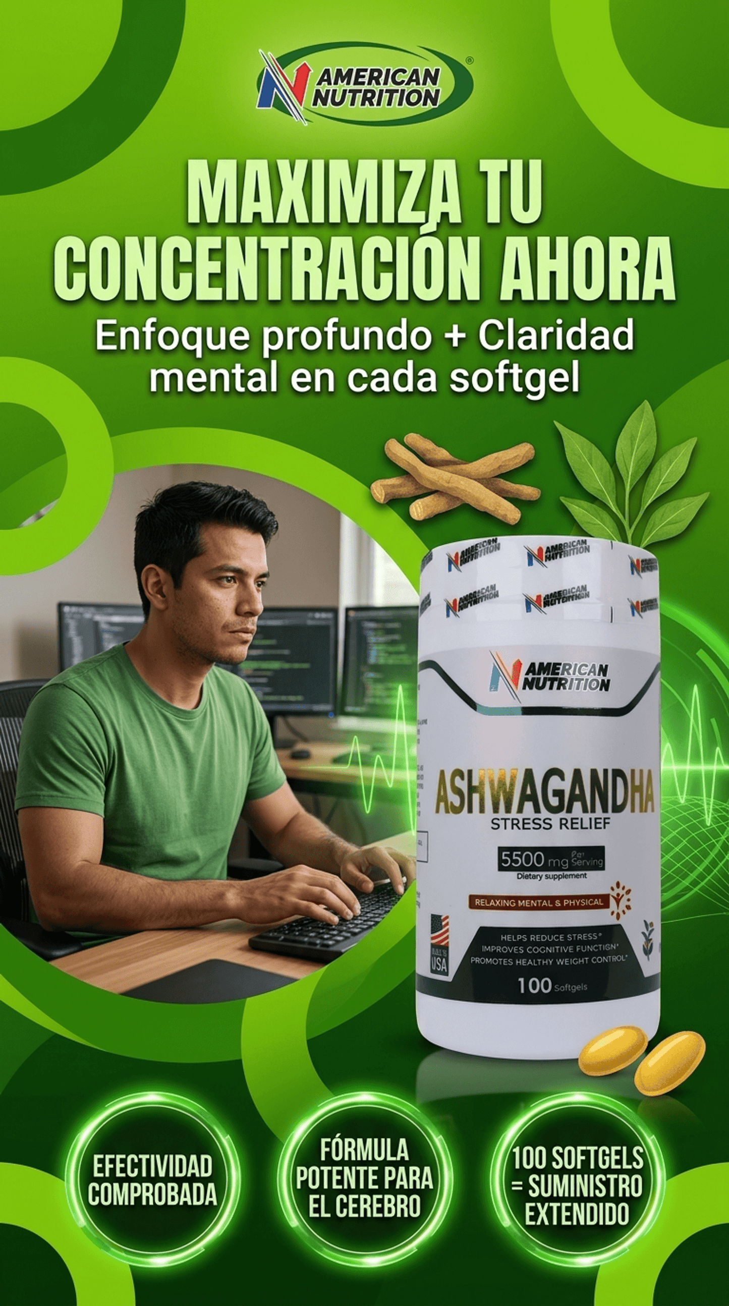 ASHAWAGANDHA - CONCENTRACIÓN Y ENFOQUE